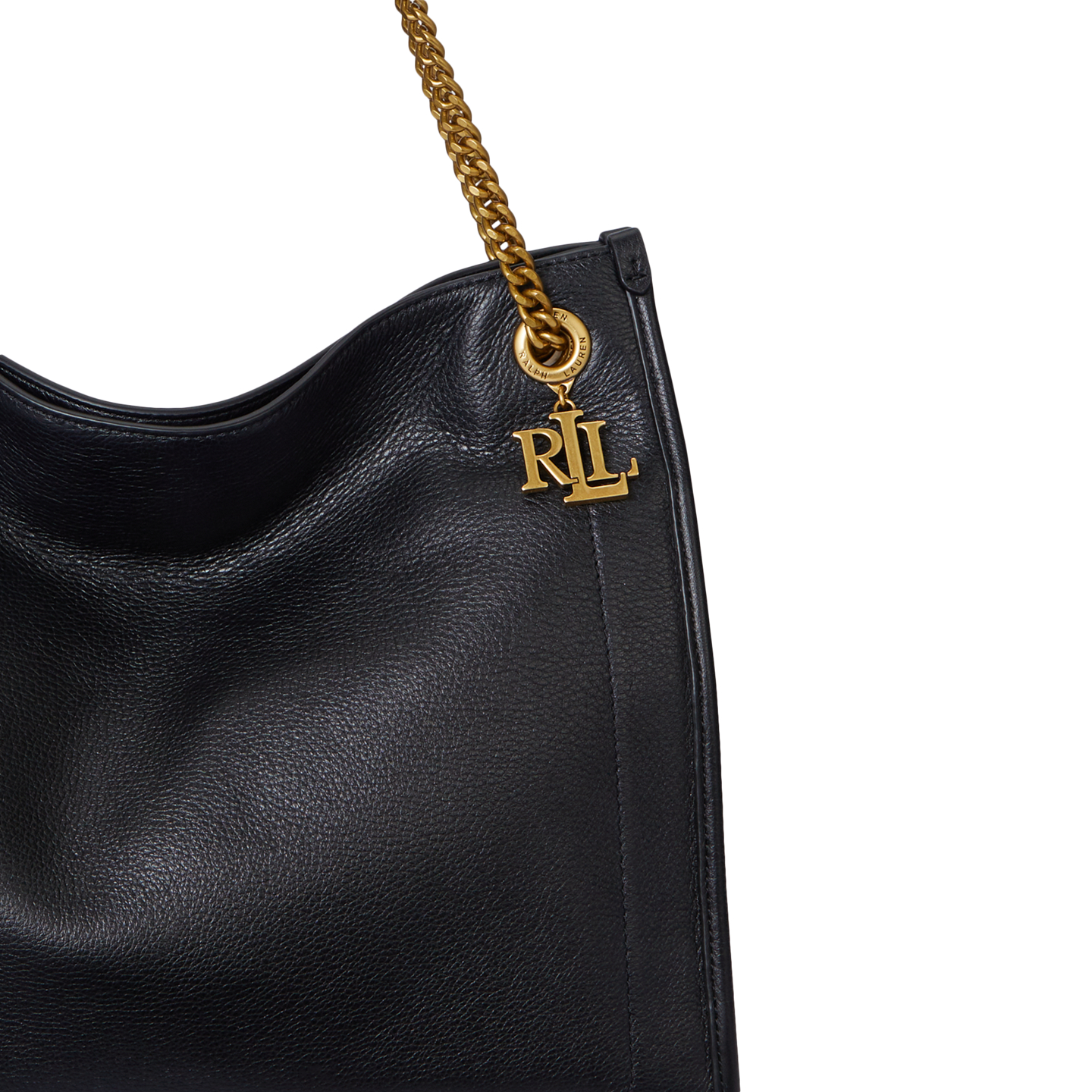 Женская сумка Ralph Lauren Pebbled Leather Large Bradley, цвет: Чёрный — фото 4