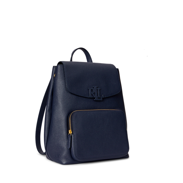 Refined Navy Pebbled Leather Medium Cameryn Backpack Lauren 3