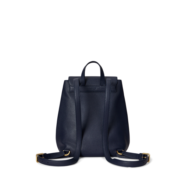 Refined Navy Pebbled Leather Medium Cameryn Backpack Lauren 4