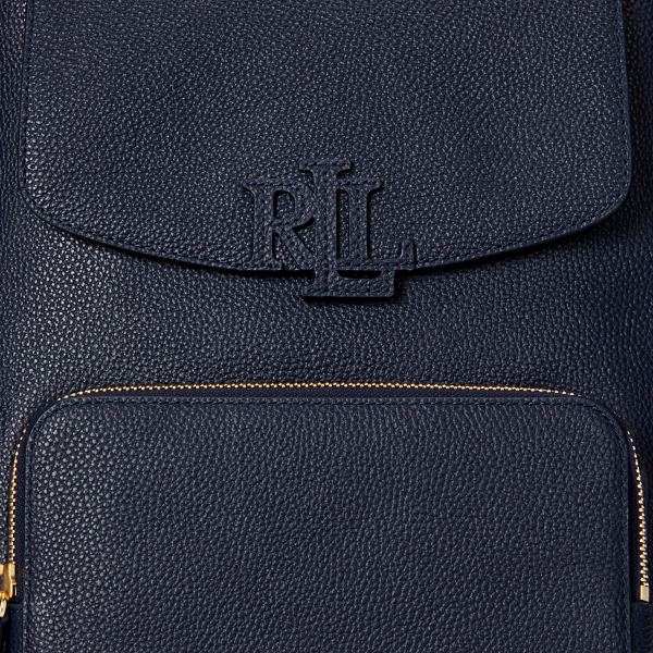 Refined Navy Pebbled Leather Medium Cameryn Backpack Lauren 7