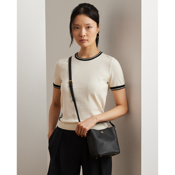Petit sac seau Reese &agrave; hachure crois&eacute;e