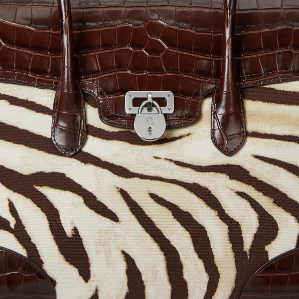 Zebra-Print Canvas Large Tanner Satchel