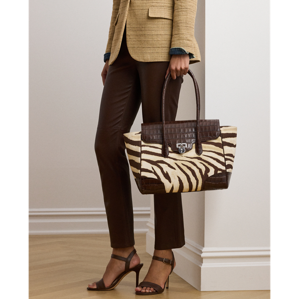 Zebra-Print Canvas Large Tanner Satchel