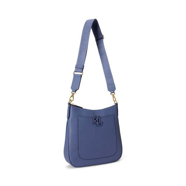 Carson Blue Pebbled Leather Large Cameryn Crossbody Bag Lauren 3