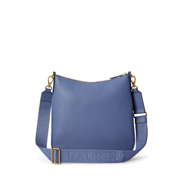 Carson Blue Pebbled Leather Large Cameryn Crossbody Bag Lauren 4