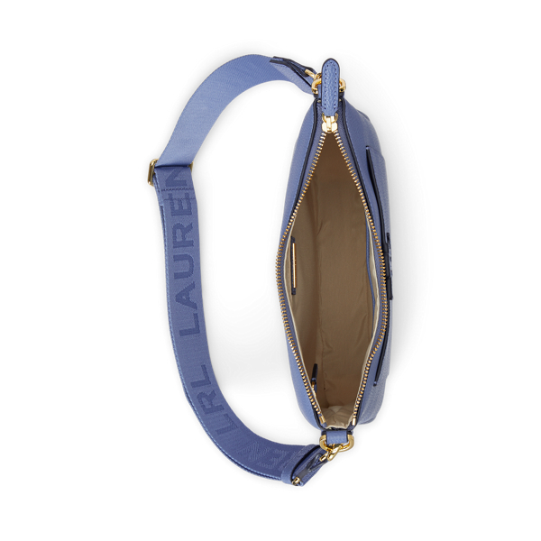 Carson Blue Pebbled Leather Large Cameryn Crossbody Bag Lauren 5