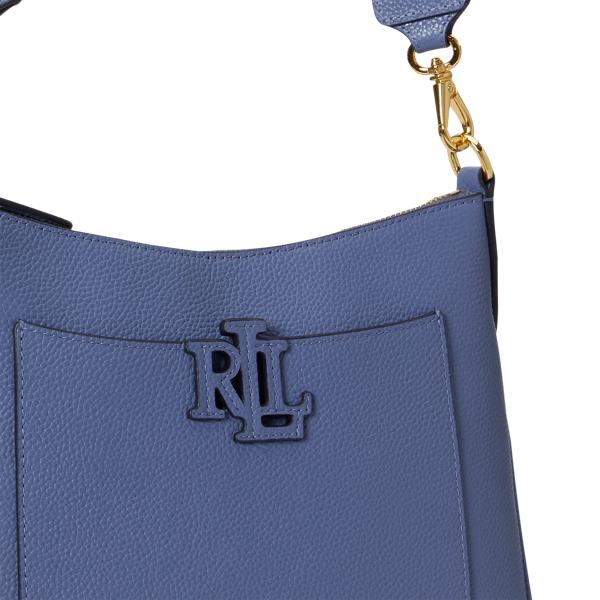 Carson Blue Pebbled Leather Large Cameryn Crossbody Bag Lauren 6