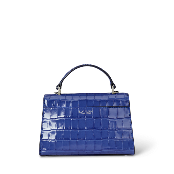 Crocodile-Embossed Small Farrah Satchel