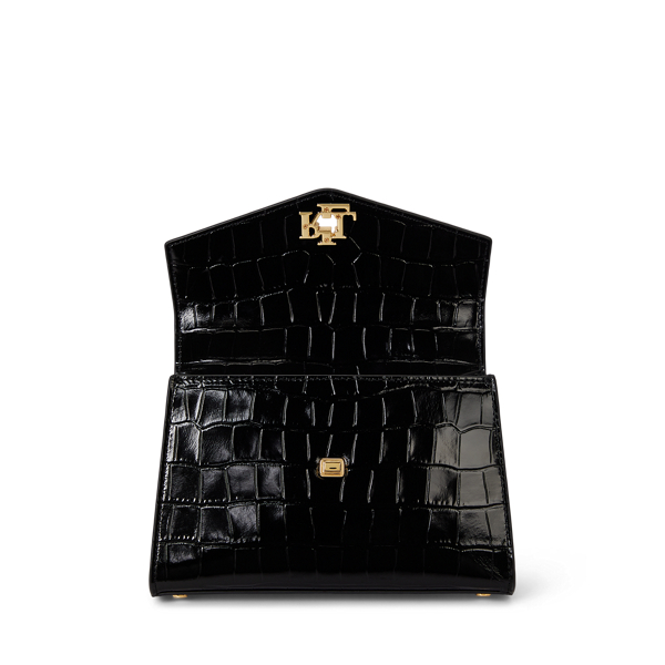 Crocodile-Embossed Small Farrah Satchel