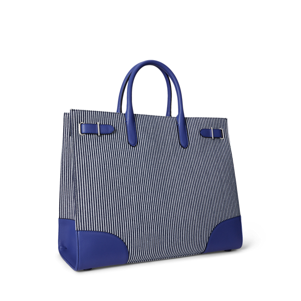Striped Canvas Large Devyn Tote Bag