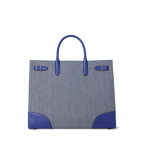 Striped Canvas Large Devyn Tote Bag
