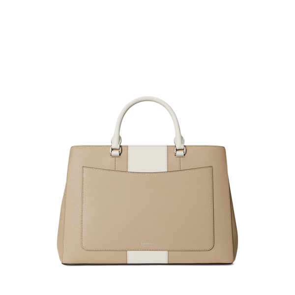 Two-Tone Leather Large Hanna Satchel