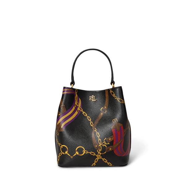 Belting-Print Small Reese Bucket Bag