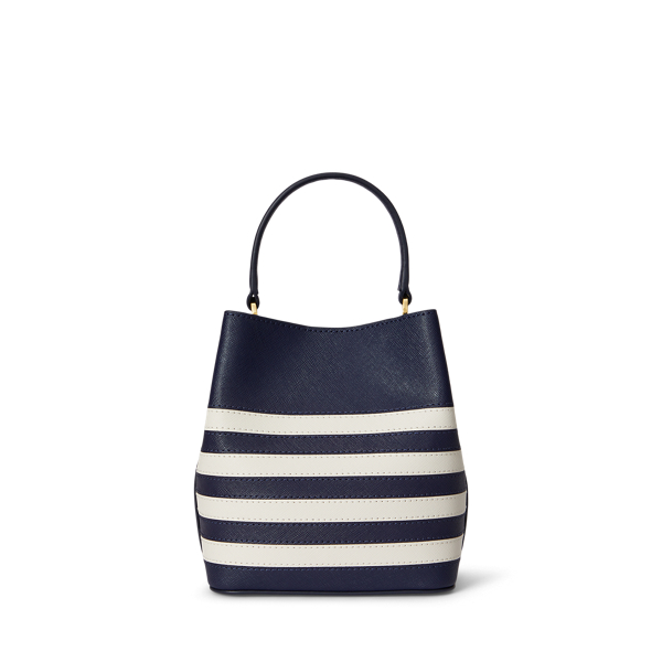 Striped Leather Small Reese Bucket Bag