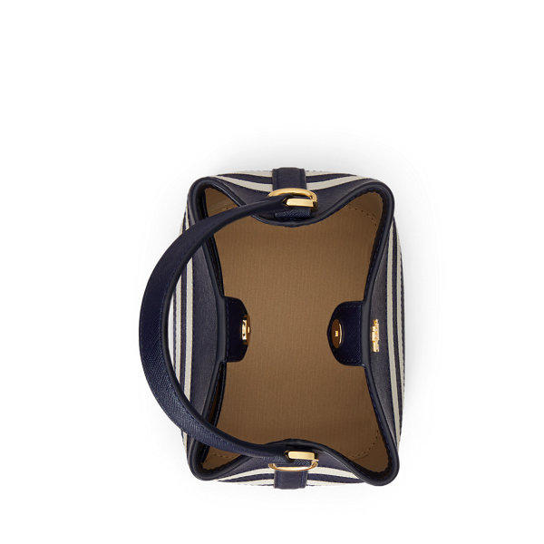 Striped Leather Small Reese Bucket Bag