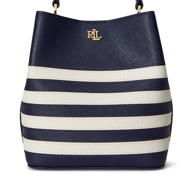 Striped Leather Small Reese Bucket Bag
