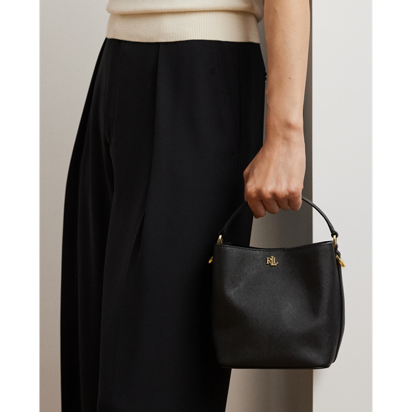 Black Crosshatch Small Reese Bucket Bag Lauren 7
