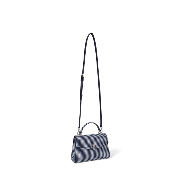 Striped Canvas Small Farrah Satchel