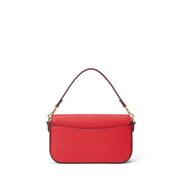 Festive Red Pebbled Leather Small Adley Shoulder Bag Lauren 3