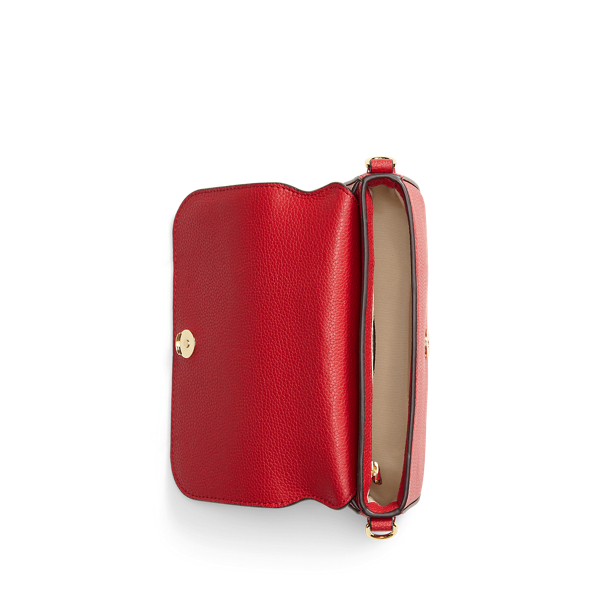 Festive Red Pebbled Leather Small Adley Shoulder Bag Lauren 4
