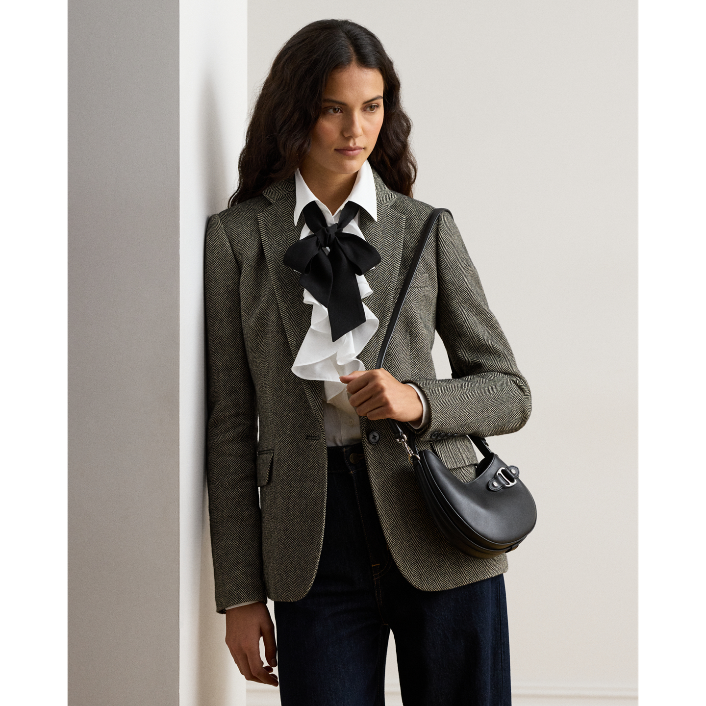 Женская сумка Ralph Lauren Leather Small Tasha Crossbody, цвет: Чёрный — фото 5