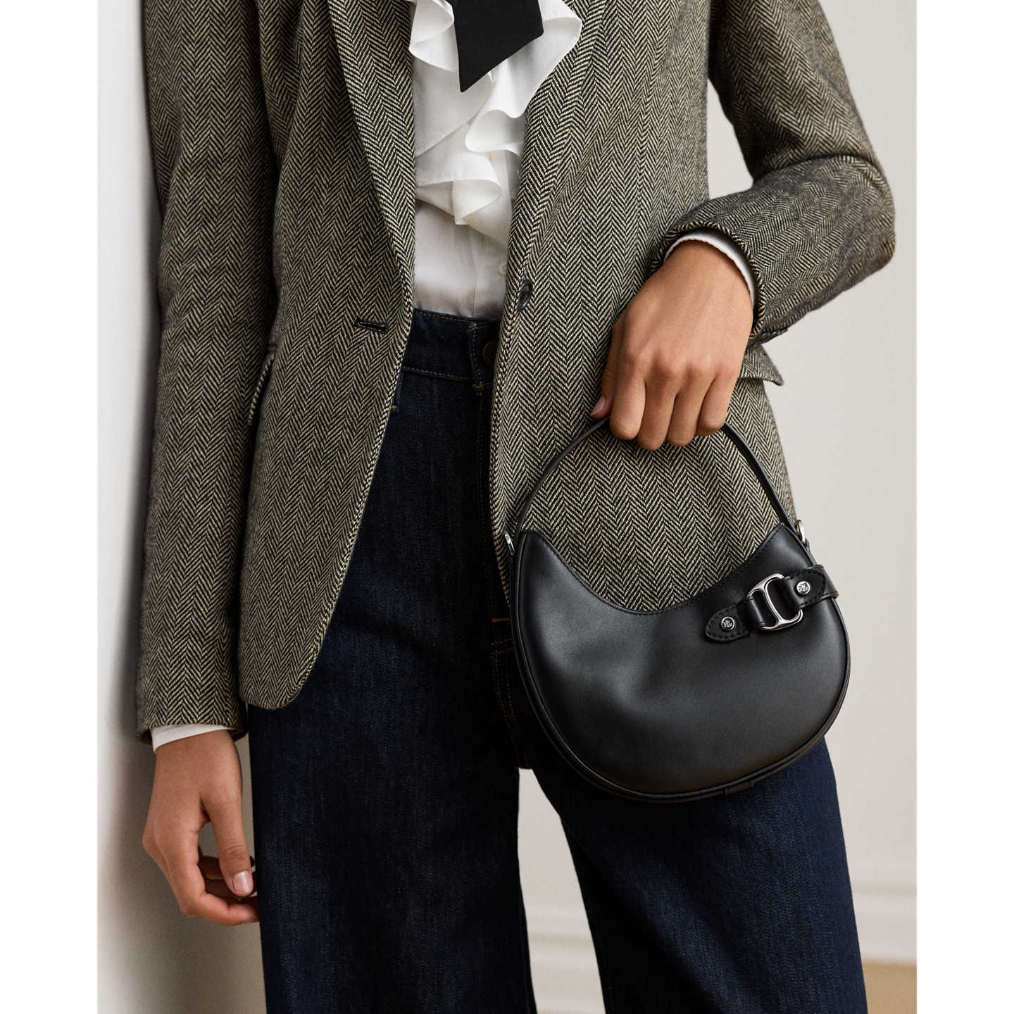 Женская сумка Ralph Lauren Leather Small Tasha Crossbody, цвет: Чёрный — фото 6