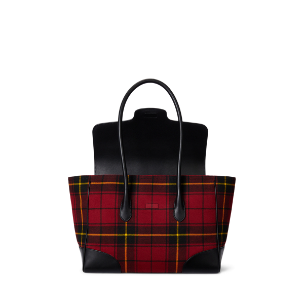 Plaid Twill Large Tanner Satchel