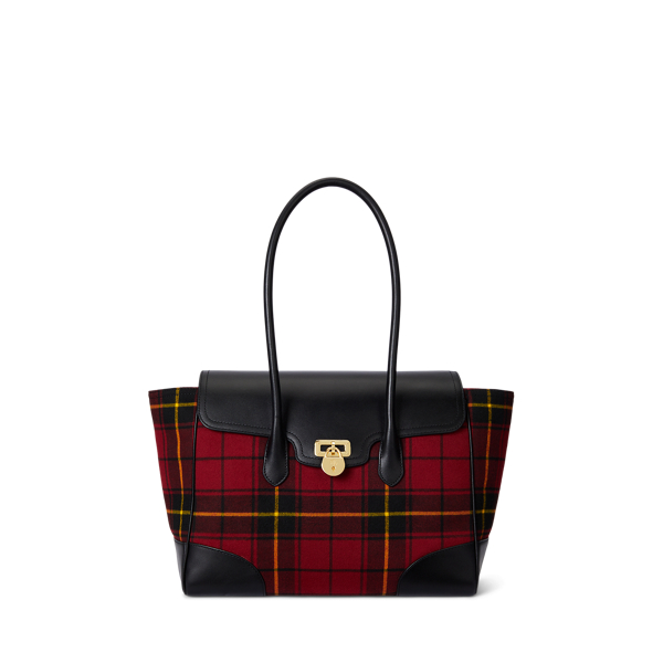 Plaid Twill Large Tanner Satchel
