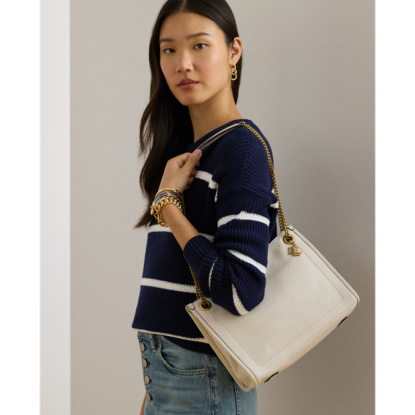 Tragetasche Bradley aus Narbenleder Lauren in Sanftes Wei&szlig; 7