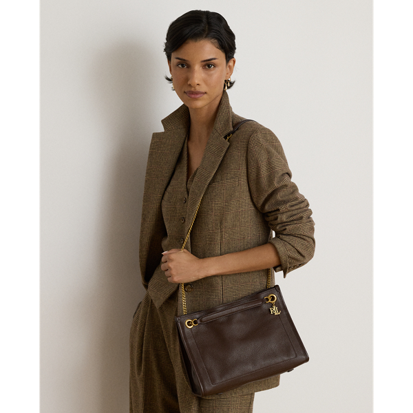 Chestnut Brown Pebbled Leather Medium Bradley Tote Bag Lauren 6