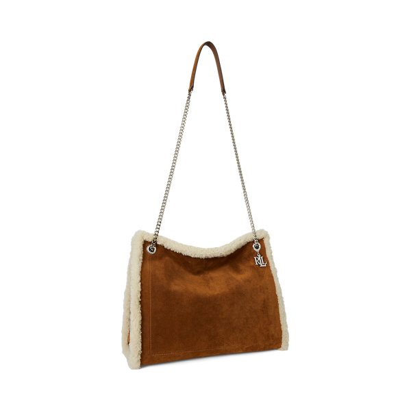 Shearling-Trim Large Bradley Tote Bag