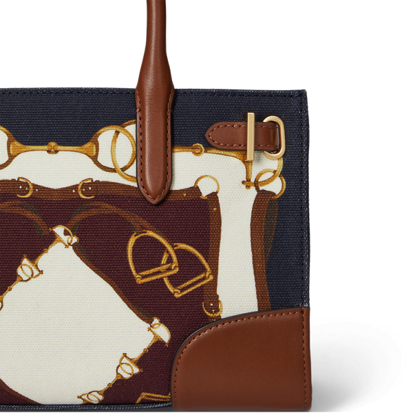 Belting-Print Small Devyn Tote Bag