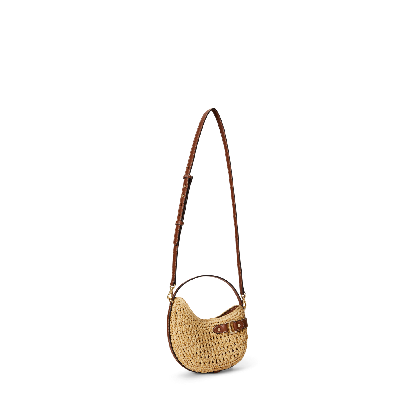 Женская сумка Ralph Lauren Woven Straw Small Tasha Crossbody, цвет: Натуральный / Рыжевато-коричневый — фото 1