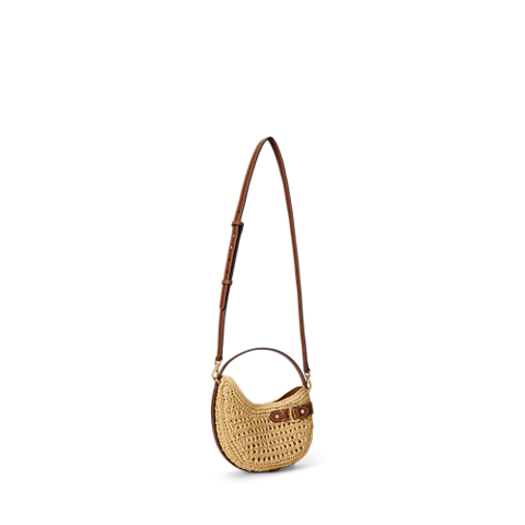 Женская сумка Ralph Lauren Woven Straw Small Tasha Crossbody, цвет: Натуральный / Рыжевато-коричневый