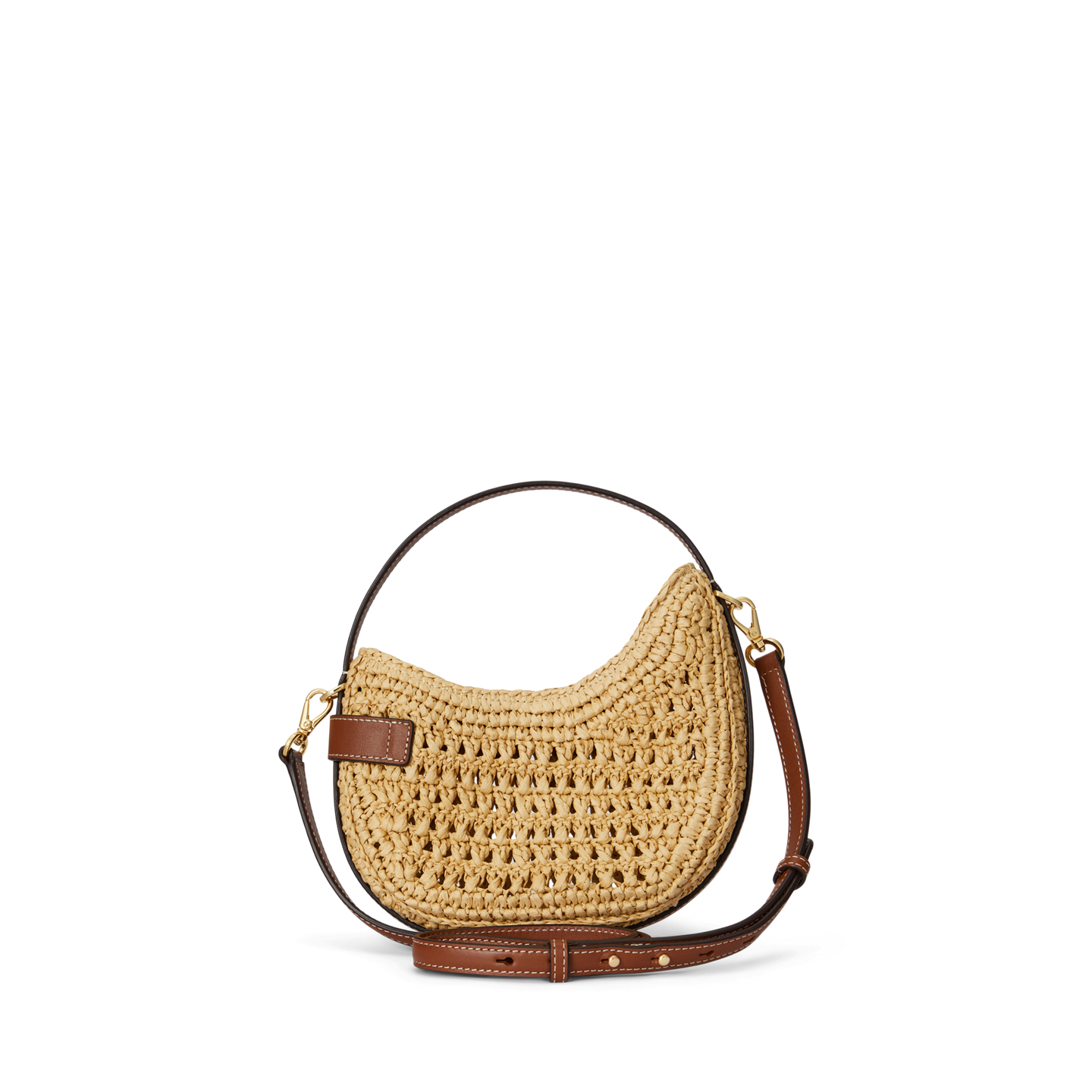 Женская сумка Ralph Lauren Woven Straw Small Tasha Crossbody, цвет: Натуральный / Рыжевато-коричневый — фото 2