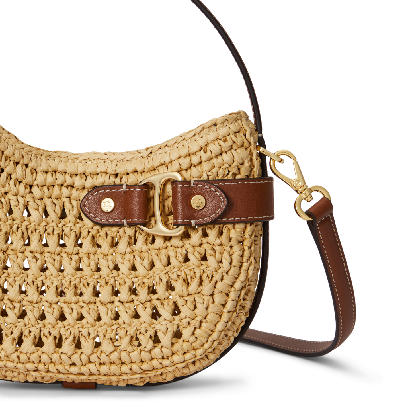 Женская сумка Ralph Lauren Woven Straw Small Tasha Crossbody, цвет: Натуральный / Рыжевато-коричневый — фото 3