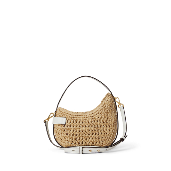 Kleine Umh&auml;ngetasche Tasha aus Stroh Lauren in Natur/Wei&szlig; 3