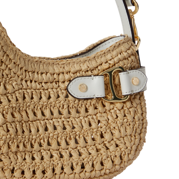 Kleine Umh&auml;ngetasche Tasha aus Stroh Lauren in Natur/Wei&szlig; 5