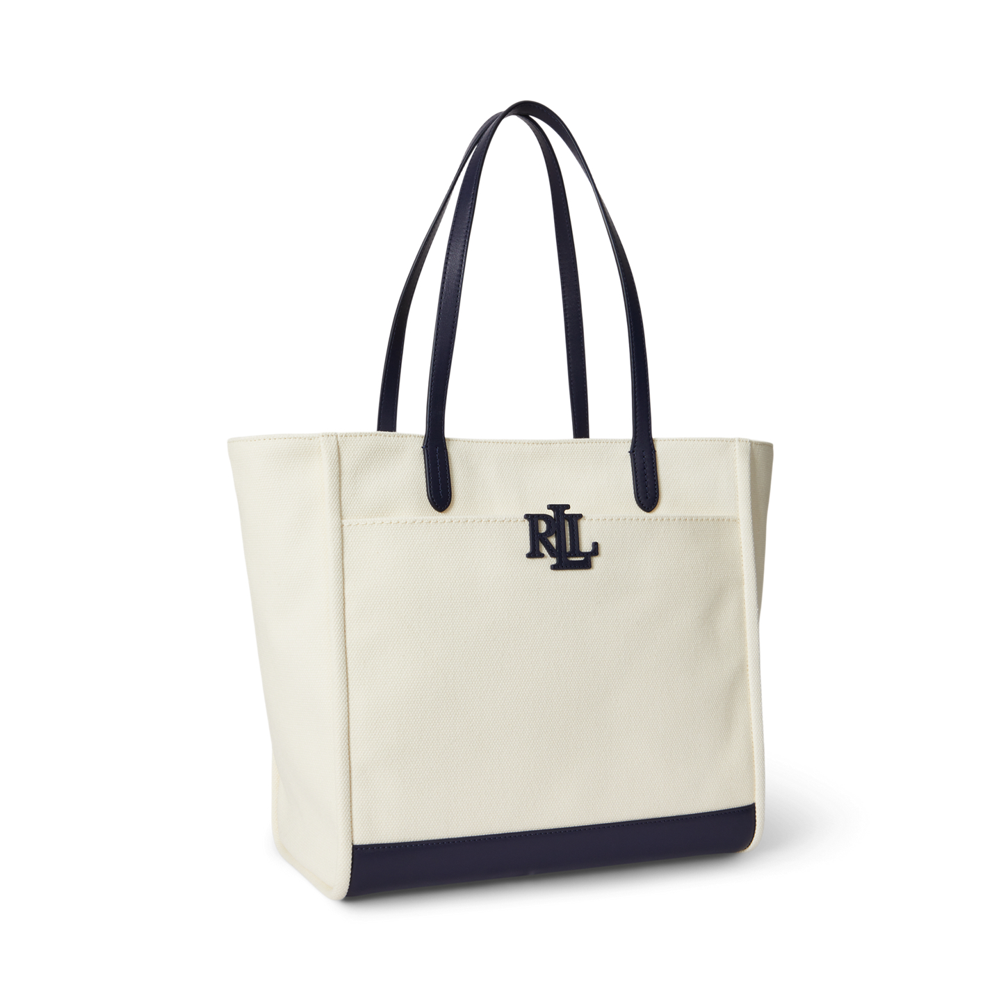 Женская сумка Ralph Lauren Canvas Large Cameryn, цвет: Натуральный / Тёмно-синий — фото 1