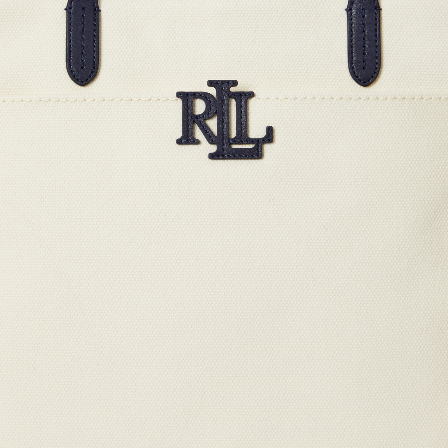 Женская сумка Ralph Lauren Canvas Large Cameryn, цвет: Натуральный / Тёмно-синий — фото 4