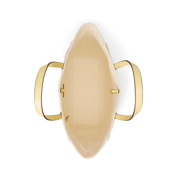 Natural/Lemon Sorbet Canvas Large Cameryn Tote Bag Lauren 5