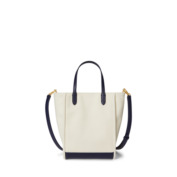 Natural/Refined Navy Canvas Small Cameryn Tote Bag Lauren 4