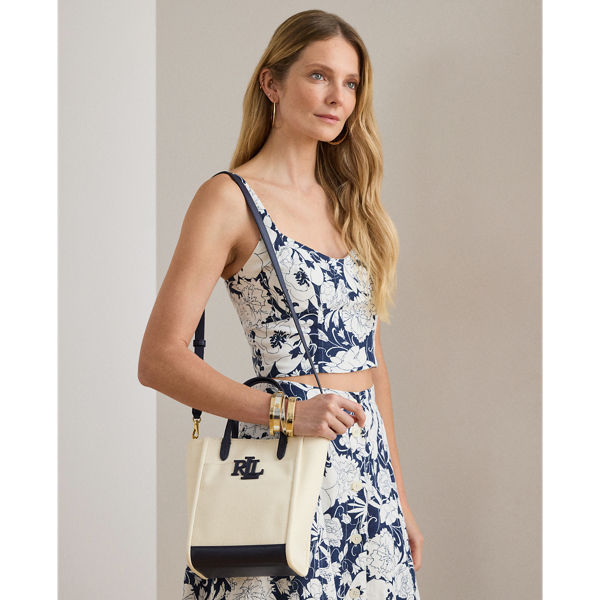 Natural/Refined Navy Canvas Small Cameryn Tote Bag Lauren 7