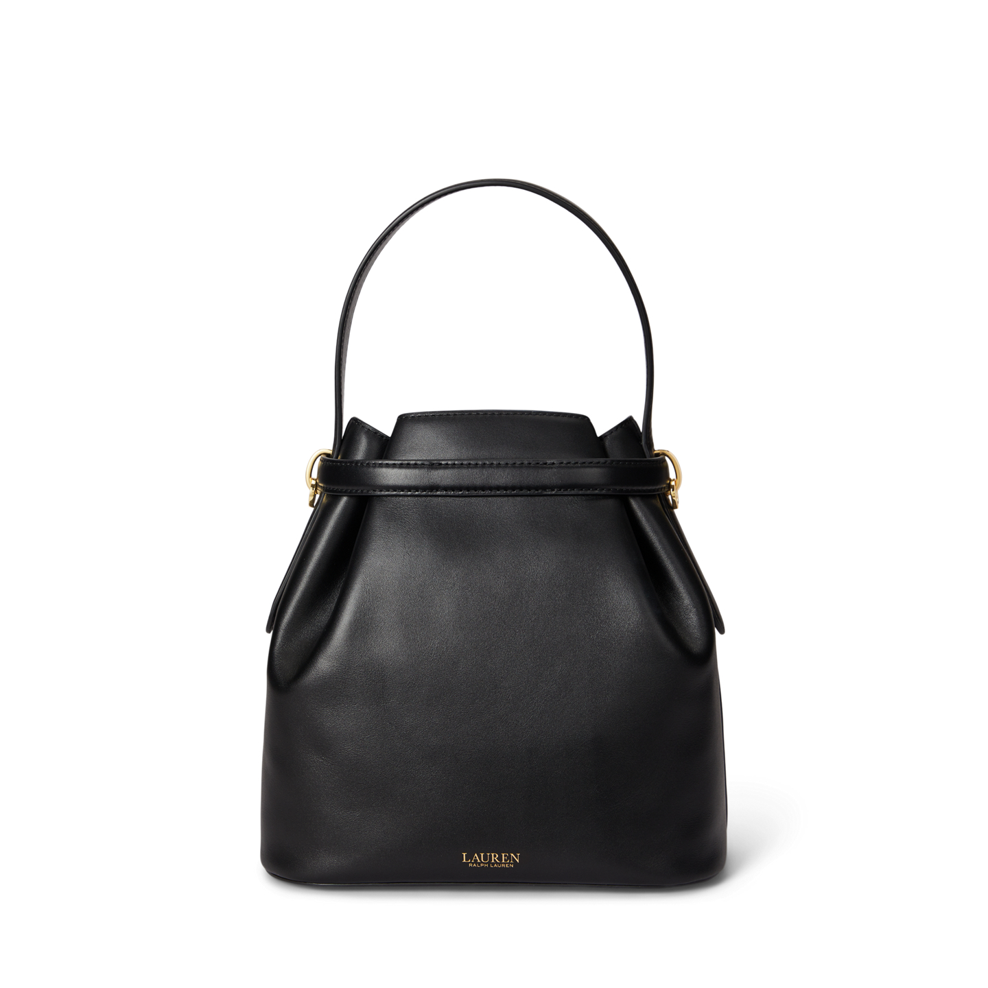 Женская сумка Ralph Lauren Leather Medium Blaike Bucket, цвет: Чёрный — фото 2