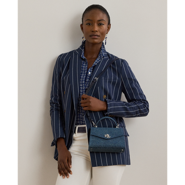Washed Denim Small Farrah Satchel