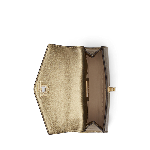 Metallic Leather Small Farrah Satchel