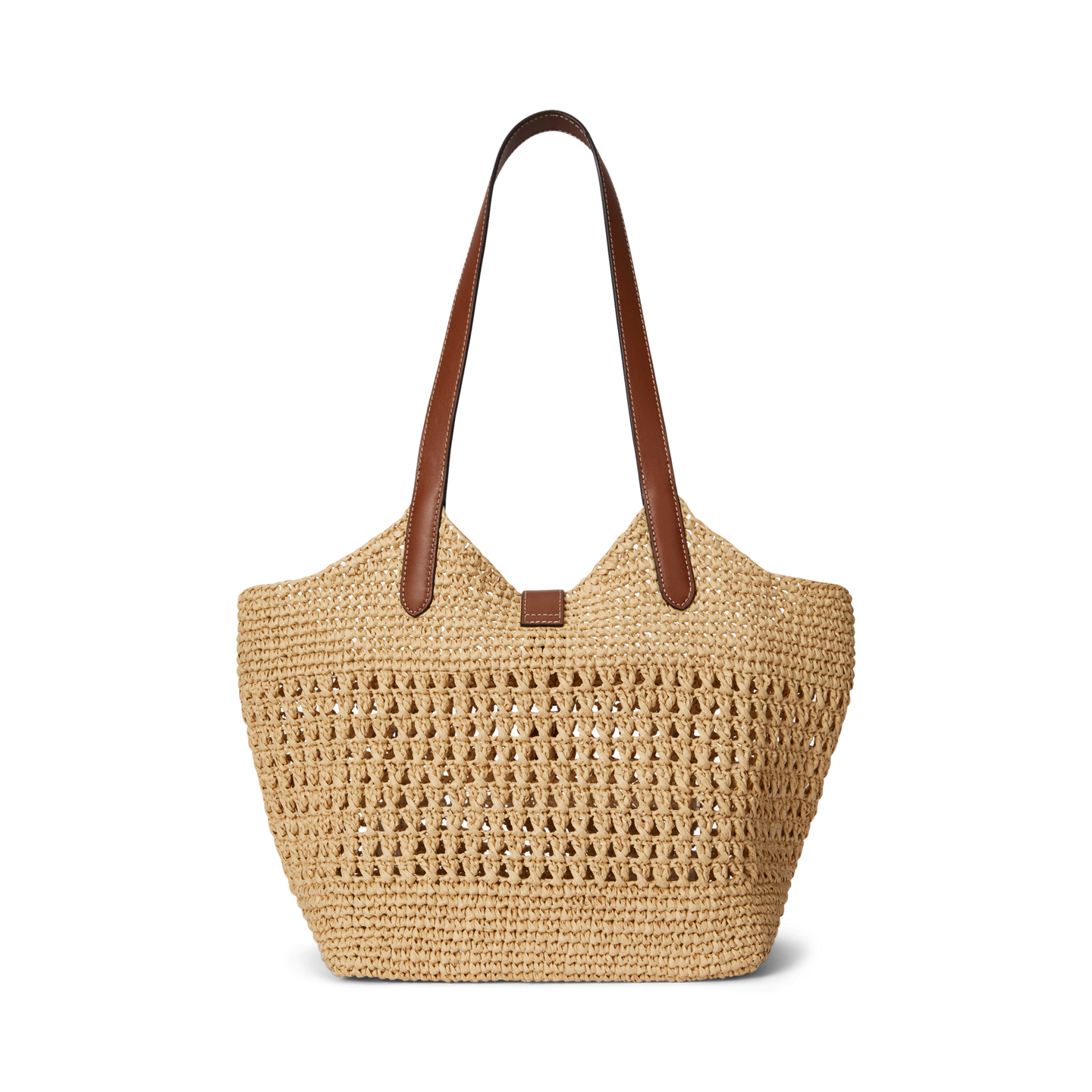 Женская сумка Ralph Lauren Woven Straw Large Tasha, цвет: Натуральный / Рыжевато-коричневый — фото 2