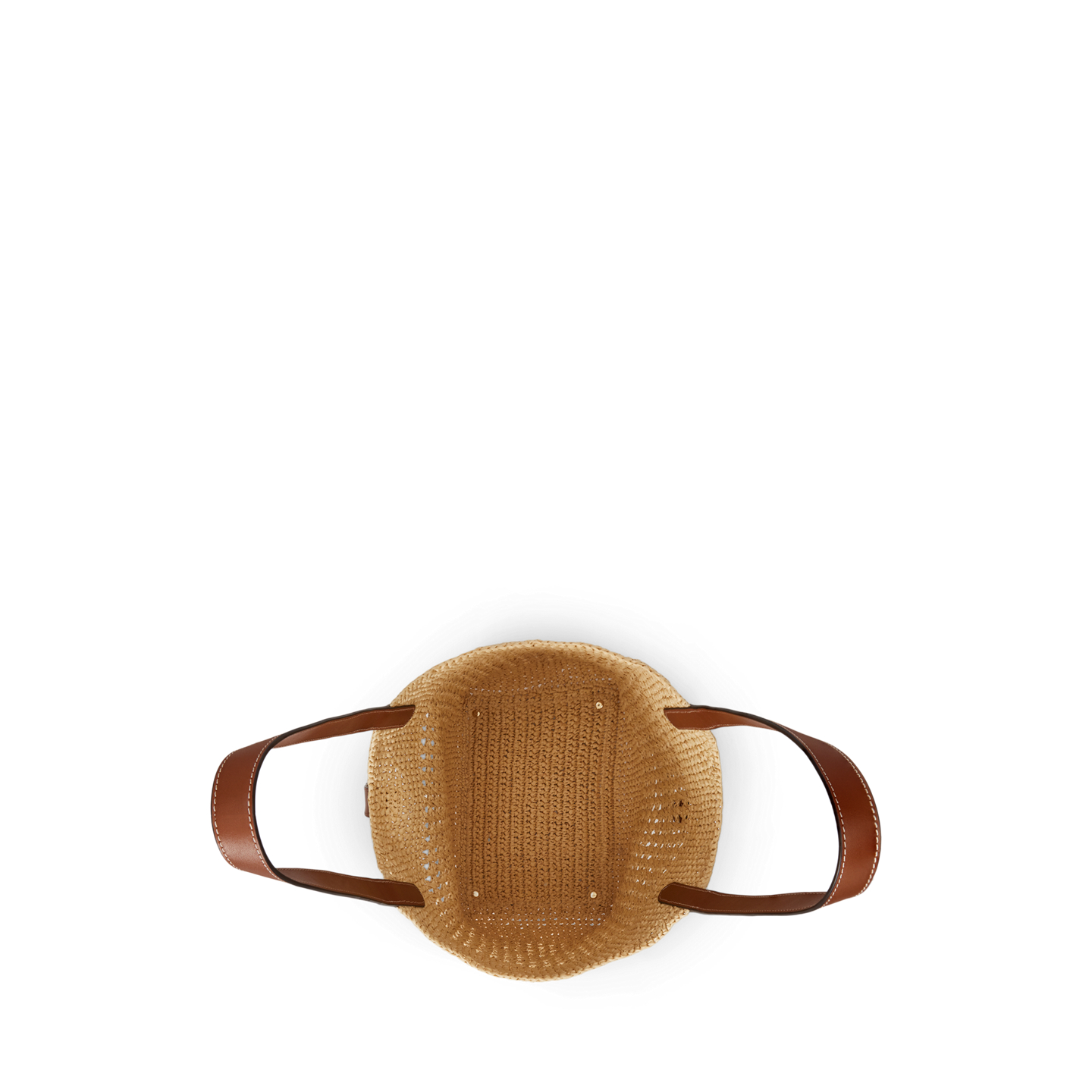 Женская сумка Ralph Lauren Woven Straw Large Tasha, цвет: Натуральный / Рыжевато-коричневый — фото 3
