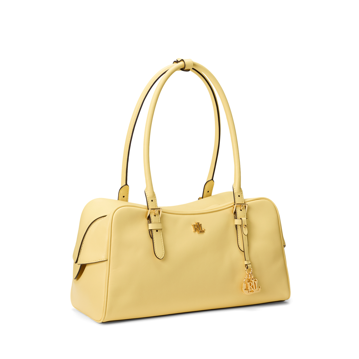 Женская сумка Ralph Lauren Leather Large Marcy Zip Satchel, цвет: Лимонный сорбет — фото 1