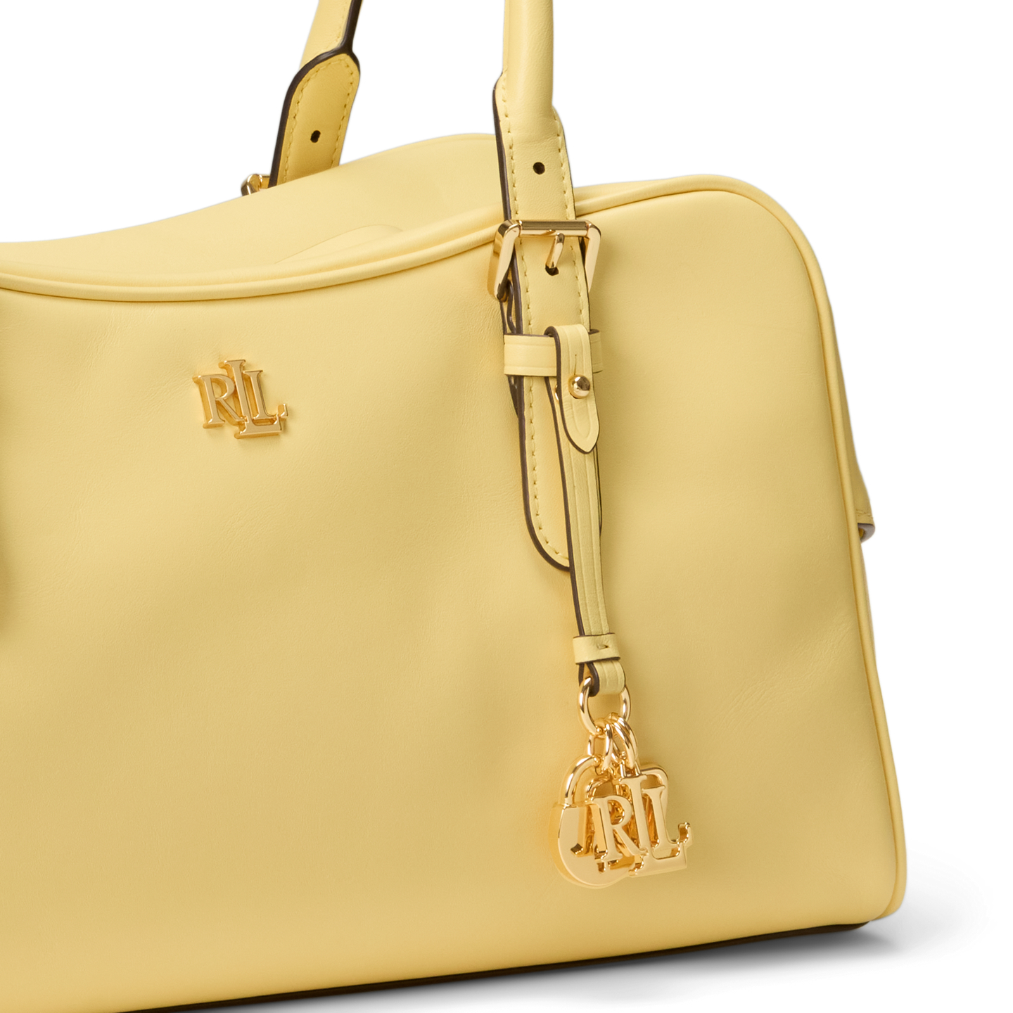 Женская сумка Ralph Lauren Leather Large Marcy Zip Satchel, цвет: Лимонный сорбет — фото 4